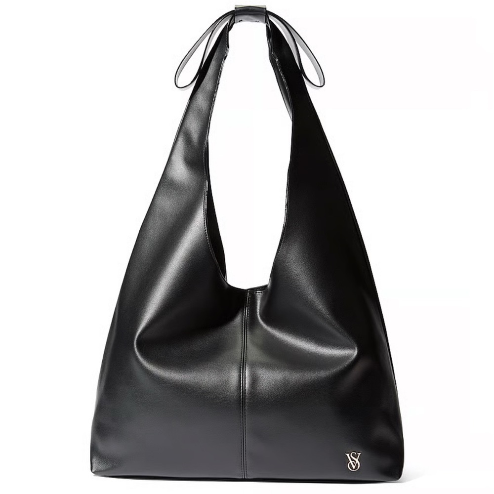 Elegant Black Leather Tote Bag
